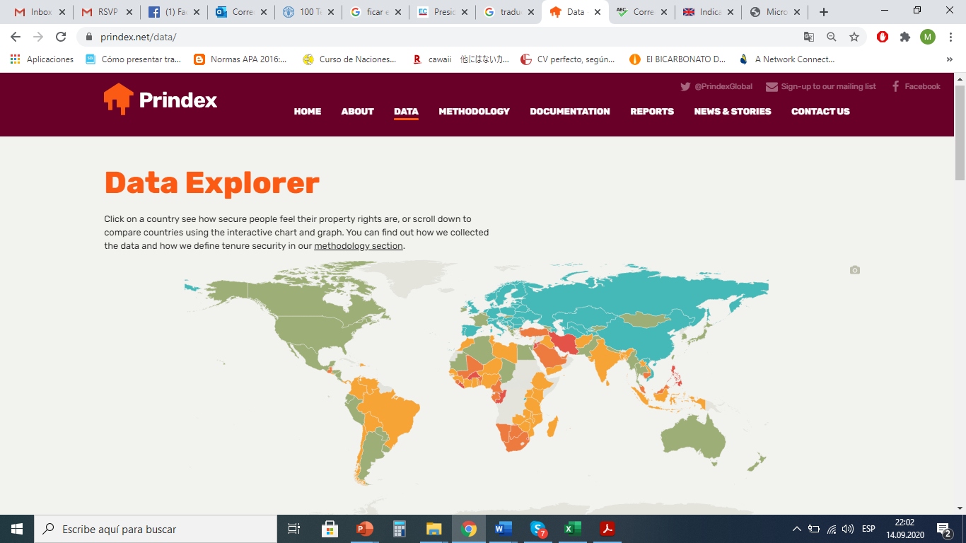 screenshot of prindex's data explorer website