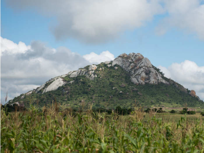 Mountain, Tall Grass, Clouds